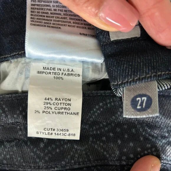 Citizens of Humanity Racer Skinny Jeans Shiny Coated Jacquard Womens Sz 27 - Picture 7 of 10